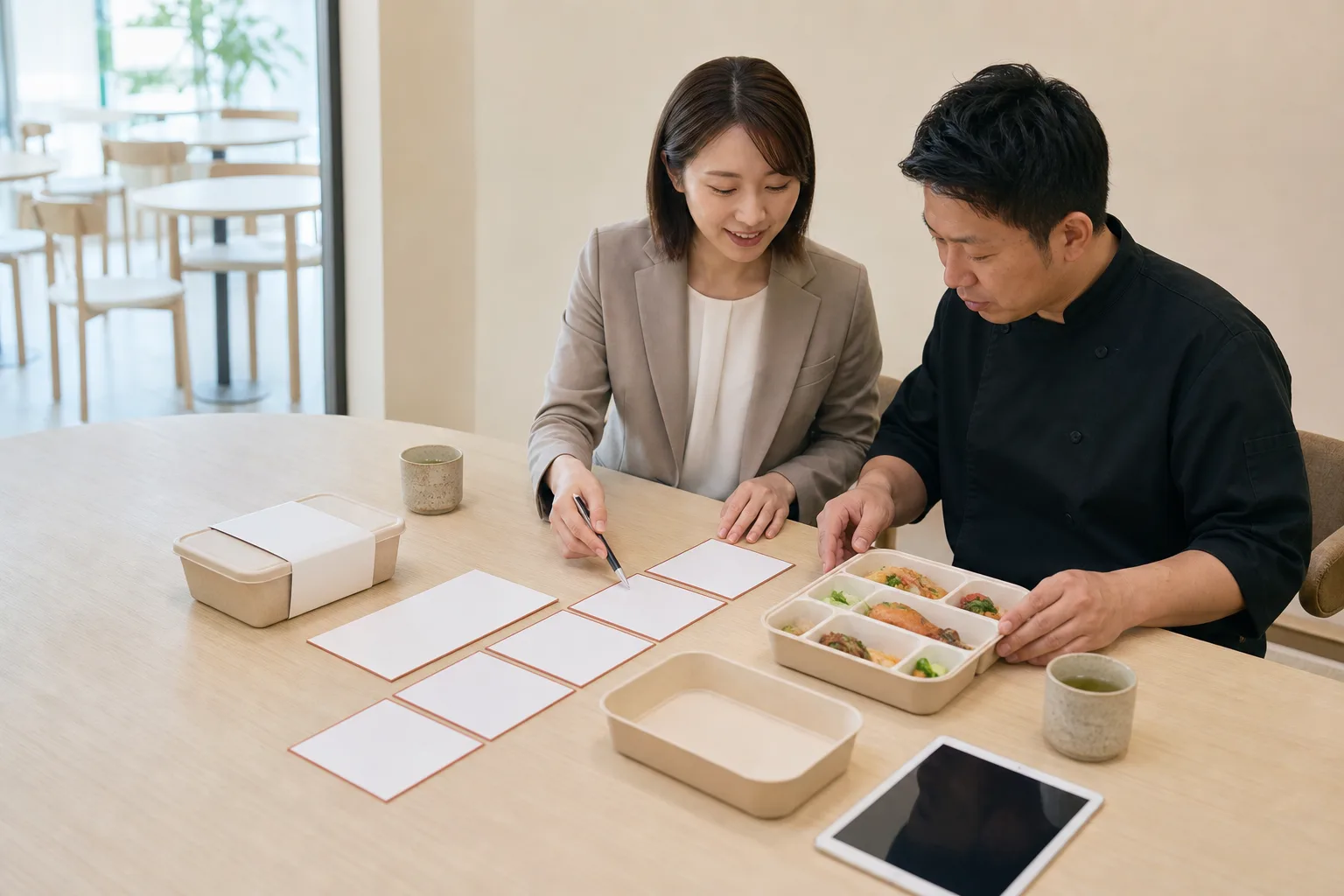 企业与商家人员共同确认团餐合作安排